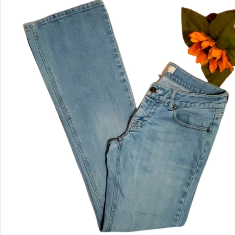 Tyte Jeans Blue Womens Distressed Look Straight Leg Size 7